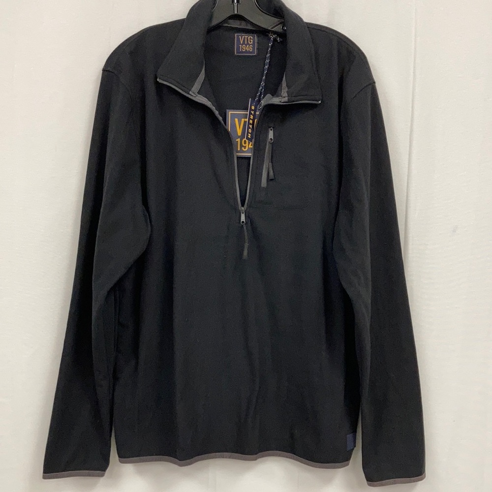 VTG 1946 quarter zip stretch top black/grey large